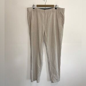 Nautica Linen Blend Men’s Pants Size 40X30 Drownstring Casual Beige Beach Summer